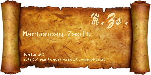 Martonosy Zsolt névjegykártya